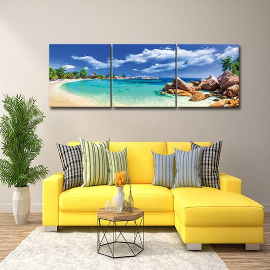 Caribbean Blue Art in Tempered Glass Print