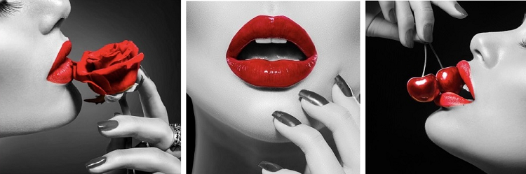 Red Lips Tempered Glass Print