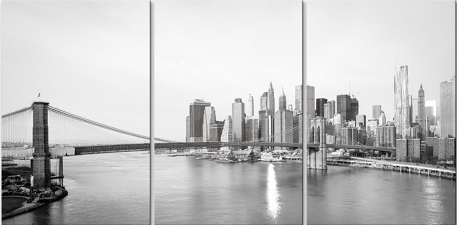 New York Bridge Black and White Acrylic Picture 79"