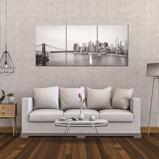 New York Bridge Black and White Acrylic Picture 106"