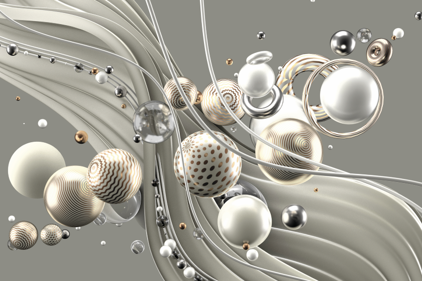 Gray Spheres with Vectors Acrylic Print