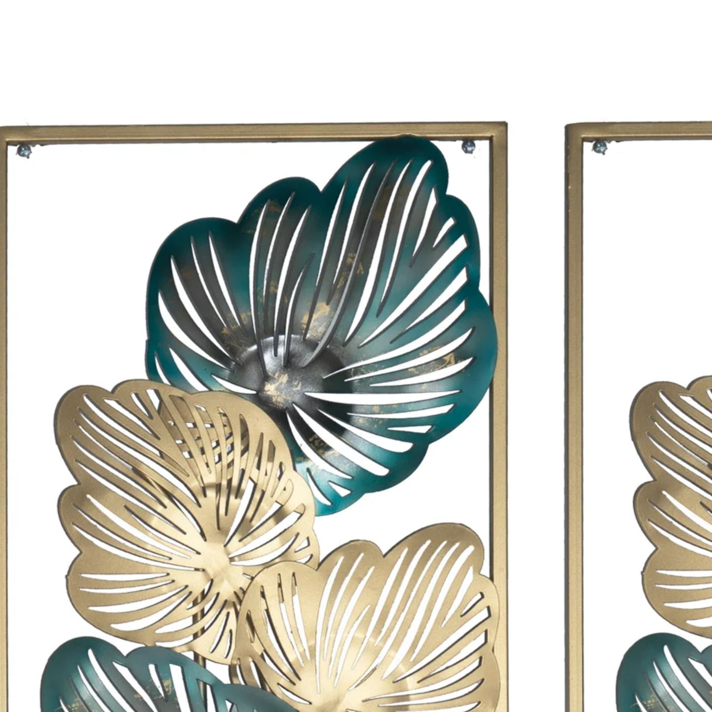 2pc Leaf Metal Wall Art Decoration Set