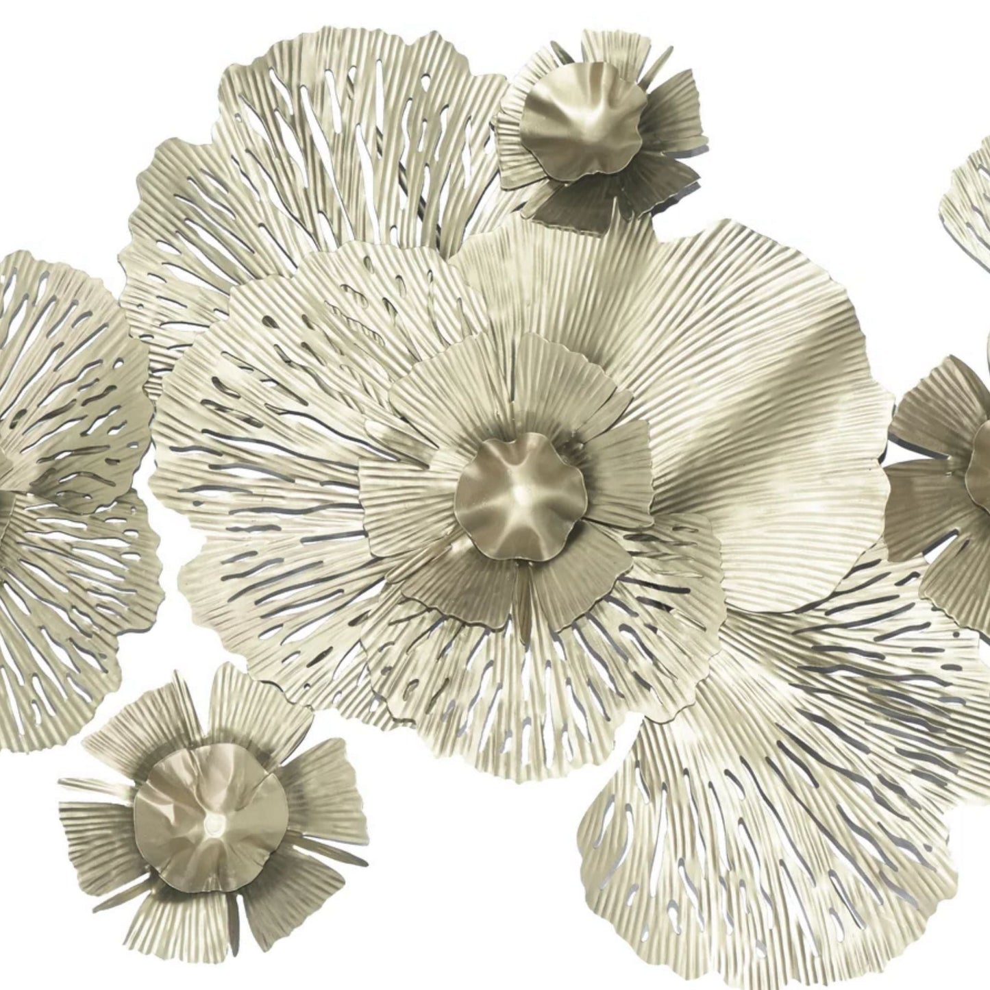 Silver Flower Metal Wall Art Decoration