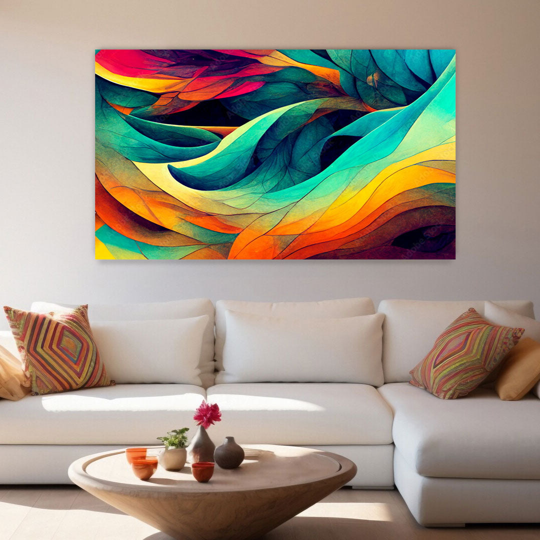 NC-76 Psychedelic Abstract Background Colorful Modern Luxury Abstract Wall Art Prints