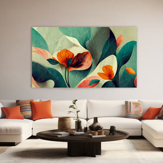 NC-82 Beautiful Seamless Vector Floral Spring Summer Modern Wall Art Acrylic or Tempered Glass Prints