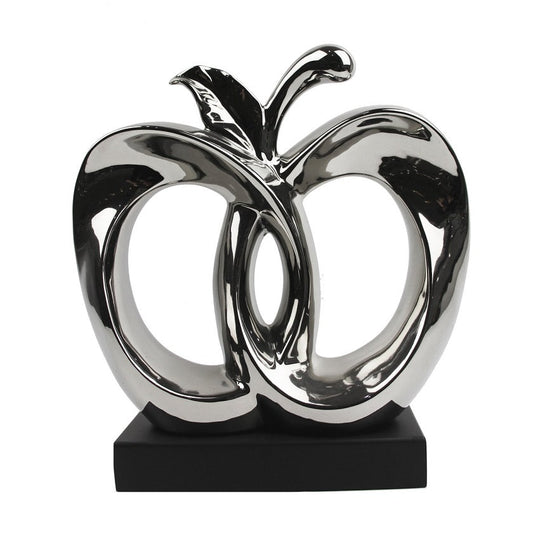 Twin Apples Silver Ceramic
