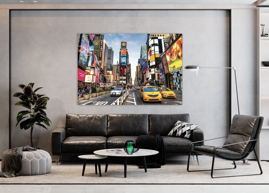 NC-54  Busy Tourist Intersection Of Neon Art And Commerce And Is An Iconic Street Of New York City Wall Art Acrylic Prints Fashionable Pictures - 47"x32", Acrylic