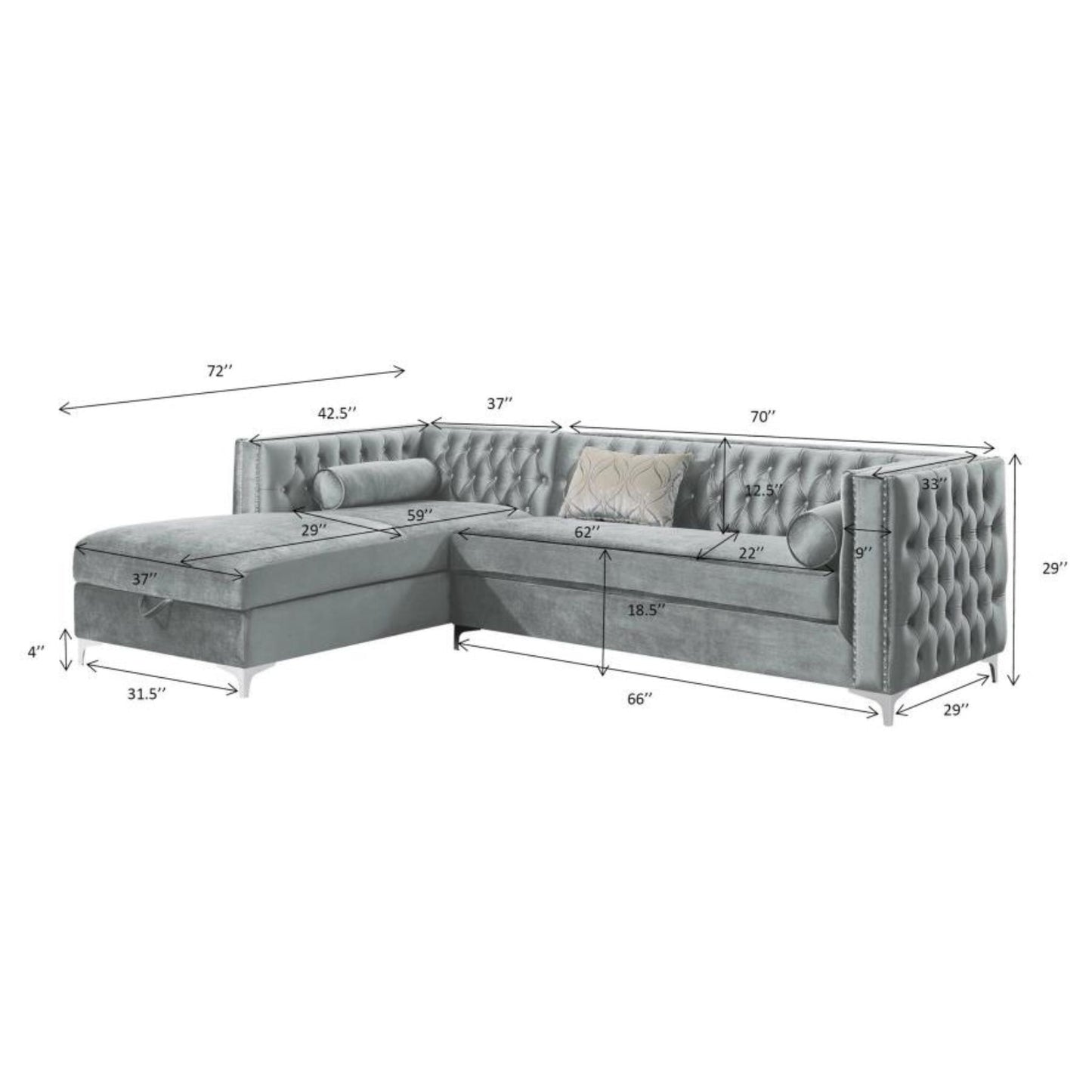 BELLA Light Gray Sectional