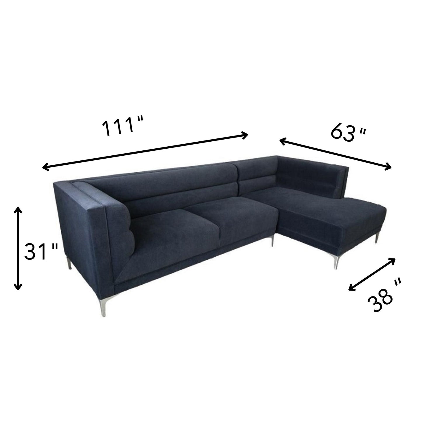 INDIGO Charcoal Velvet Sectional