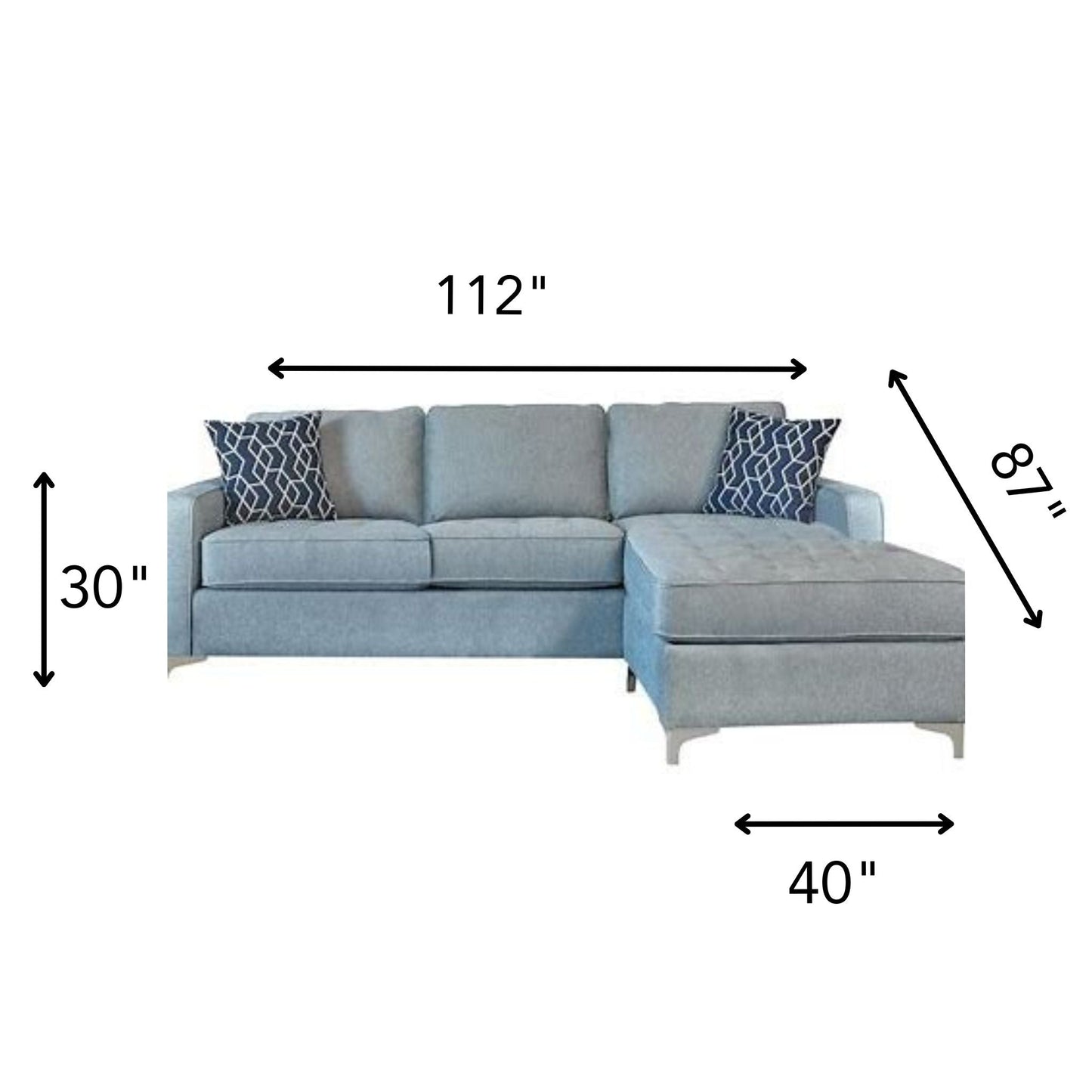 NASHUA Reversible Sectional Baby Blue