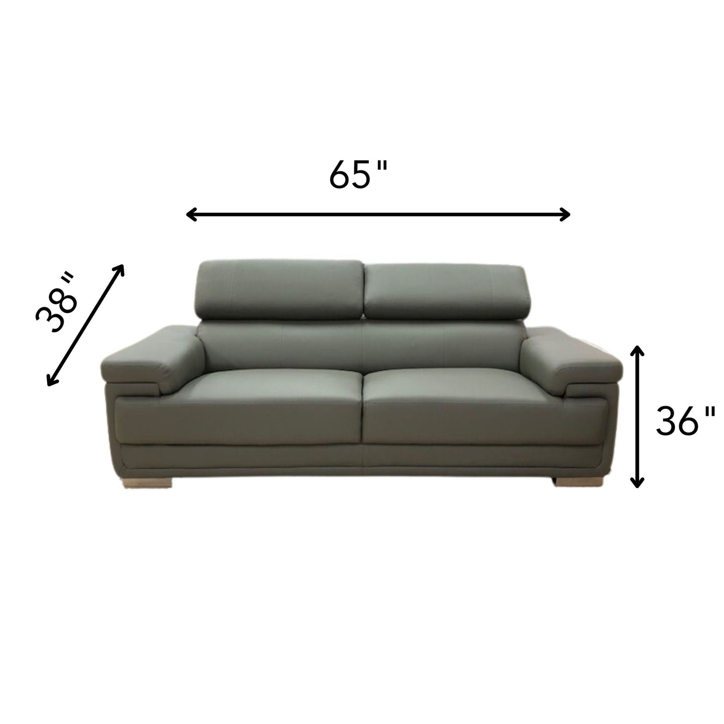 ZOEY Grey Modern Loveseat