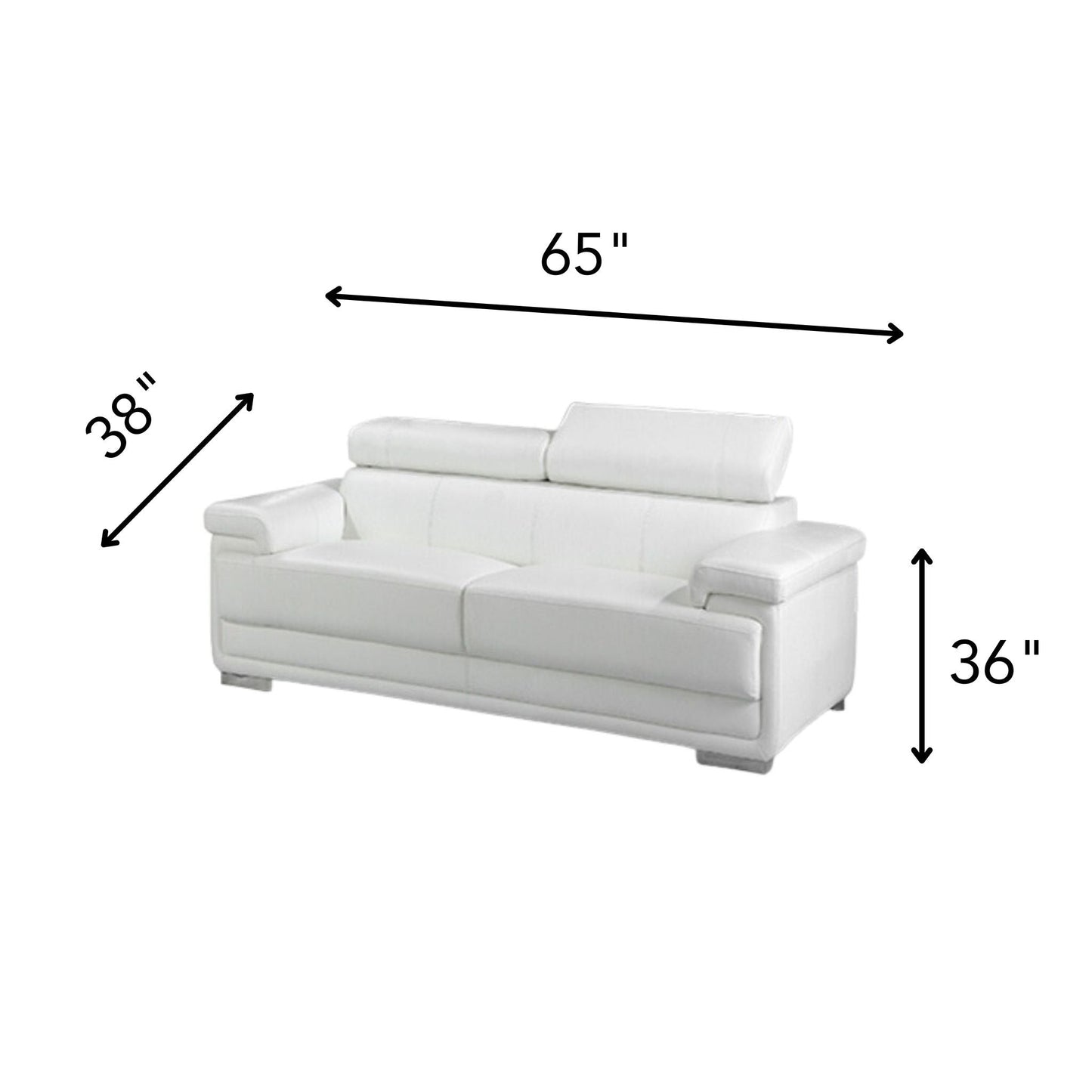 ZOEY White Modern Loveseat