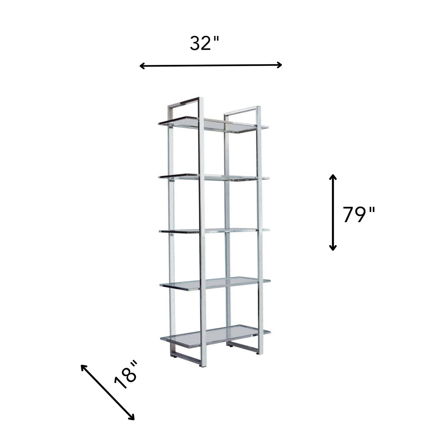 HARTFORD Glass and Chrome Shelf