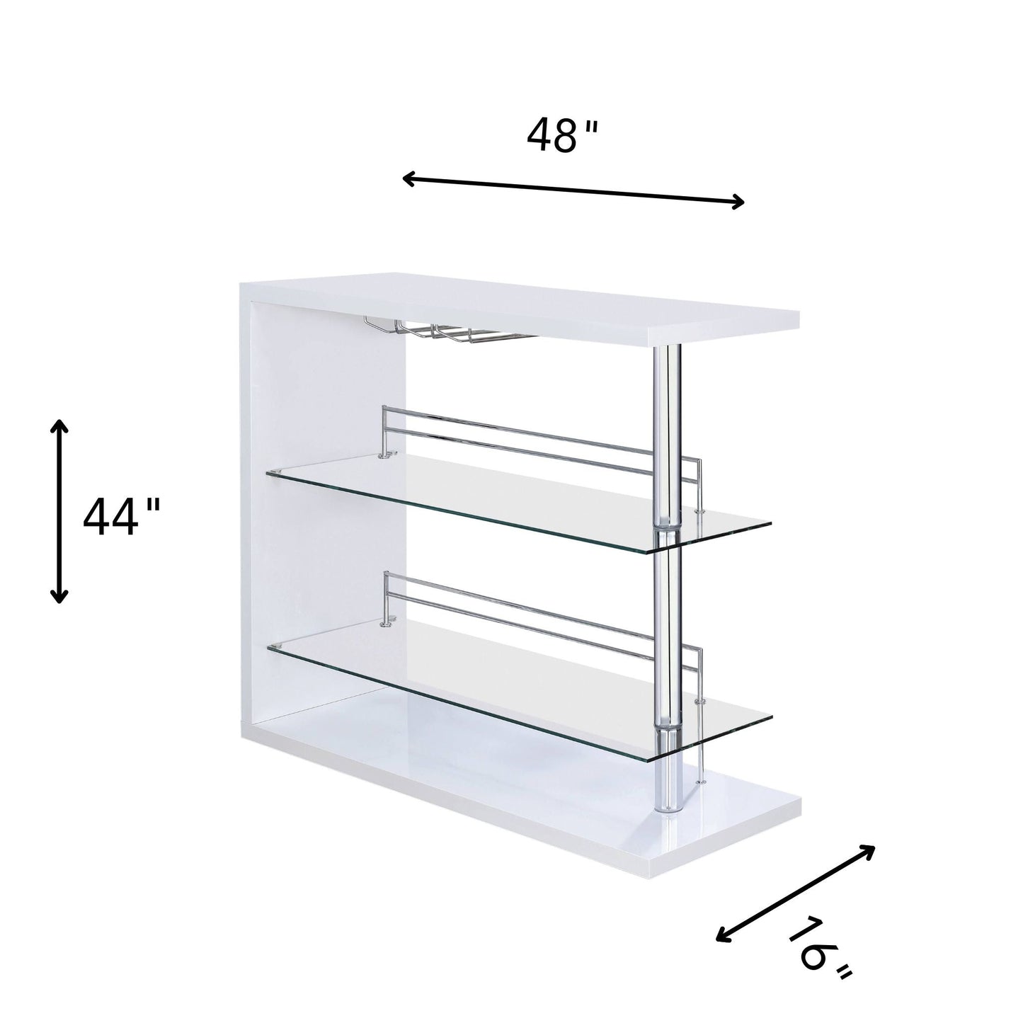 White 2-Shelve Bar Unit