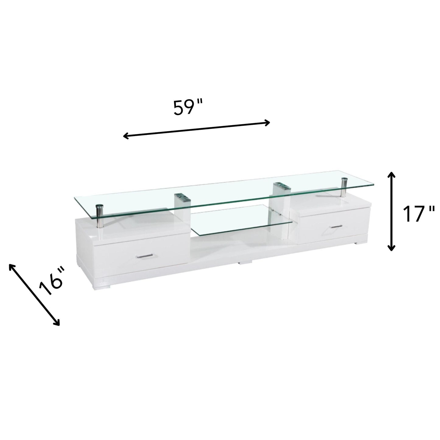 GWEN Glass Top TV Stand