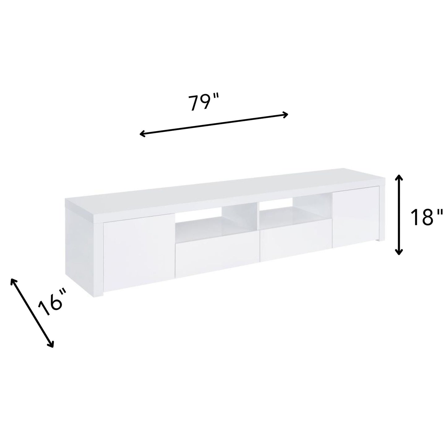 STAS Modern TV Stand Glossy White