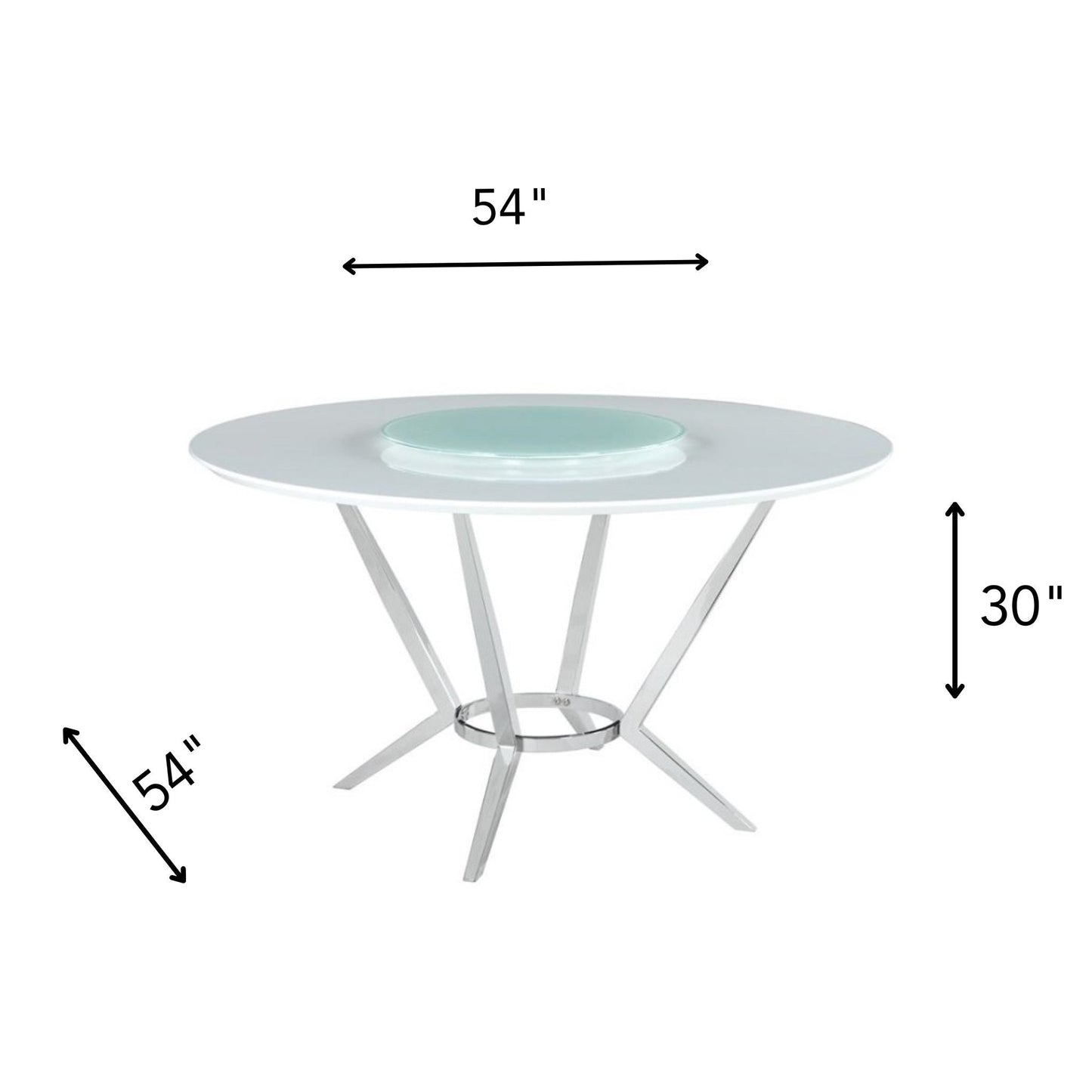 ABBY Round 6 Seating Dining Table Glossy White