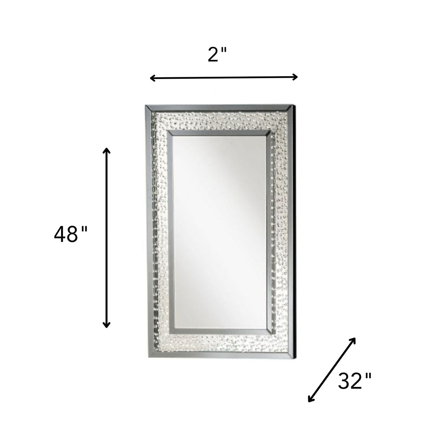 NYSA Rectangular Mirror with Diamonds