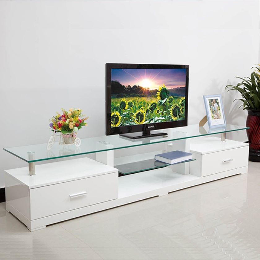 GWEN Glass Top TV Stand