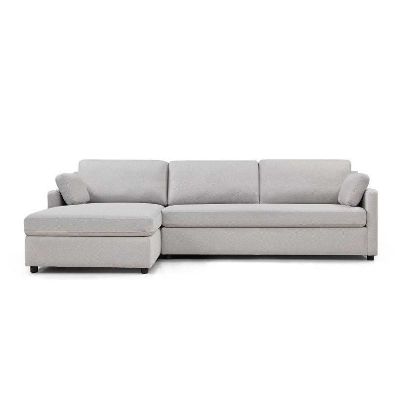 LUXE Left Upholstered Sectional Light Grey