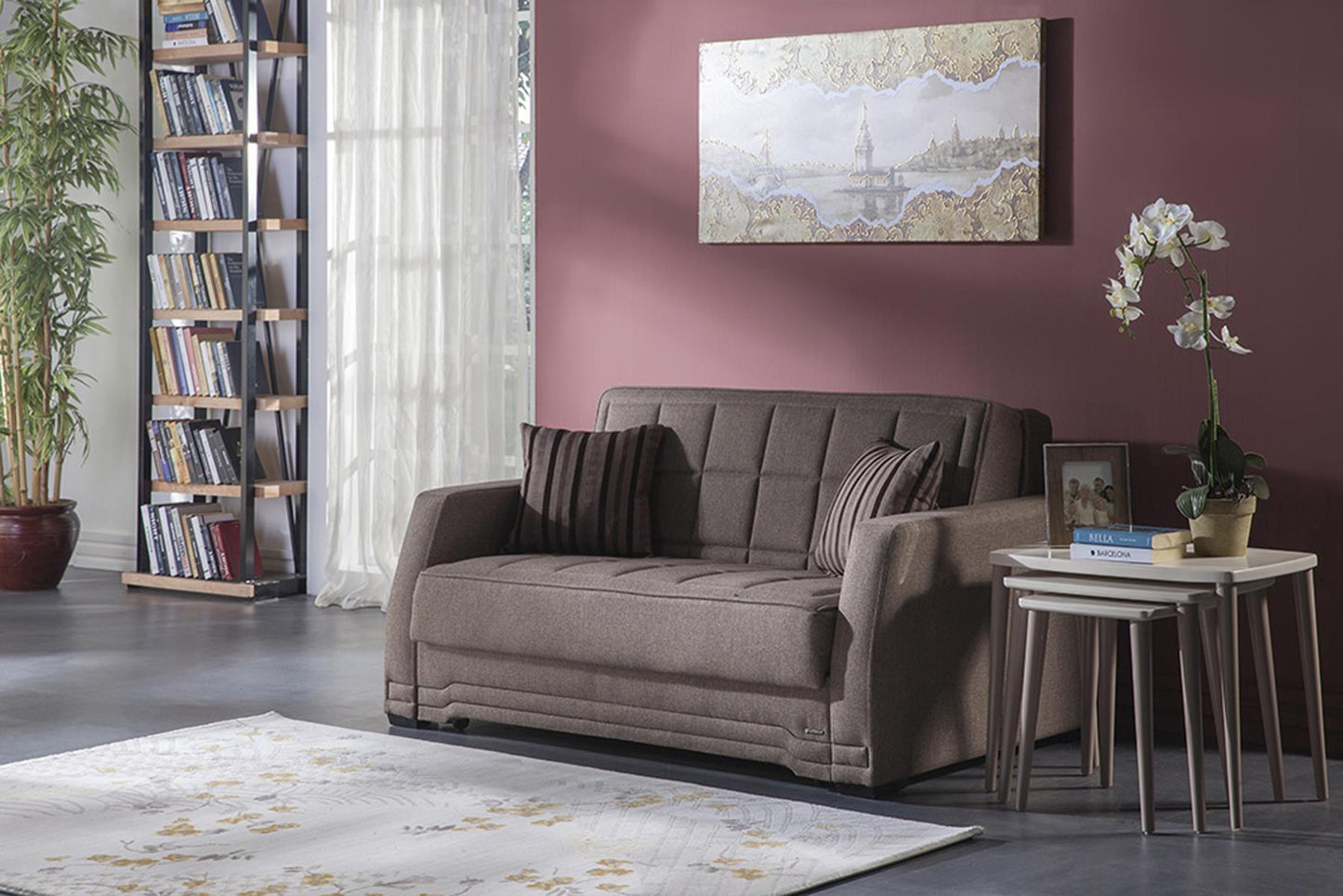 VALERIE Brown Loveseat Sleeper