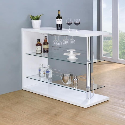 White 2-Shelve Bar Unit