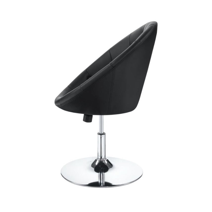 Round Tufted Swivel Chair Black