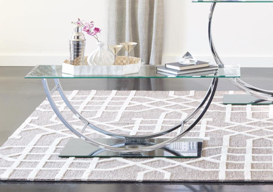 DANNY 18" Glass Top Coffee Table