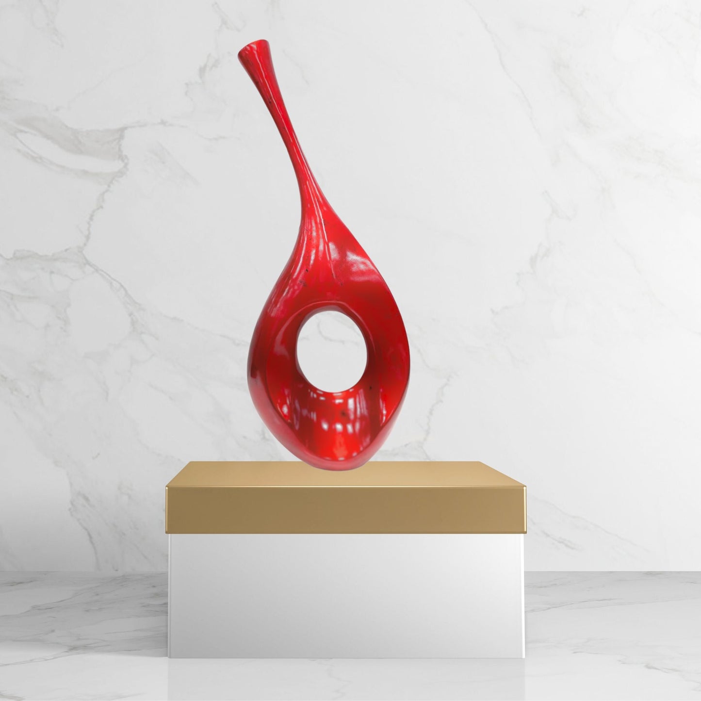 RUBI Wide Vase Red