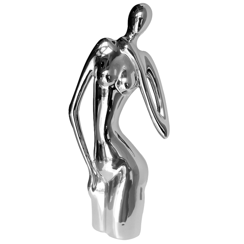 Lady Statue Silver Home Decor