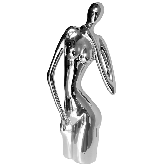 Lady Statue Silver Home Decor