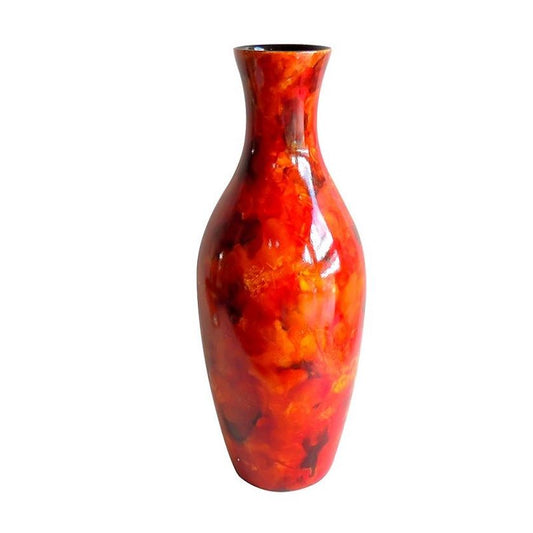 Vase with Orange and Red Accents