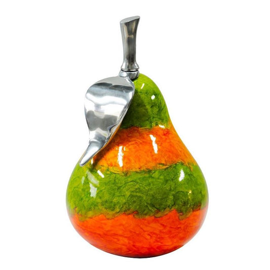 Pear Sculpture Green and Orange