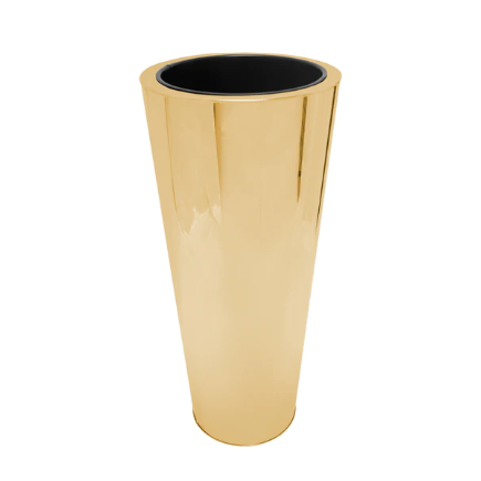 V Shape Stainless Steel Gold Floor Vase 28"