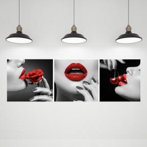 Red Lips Tempered Glass Print