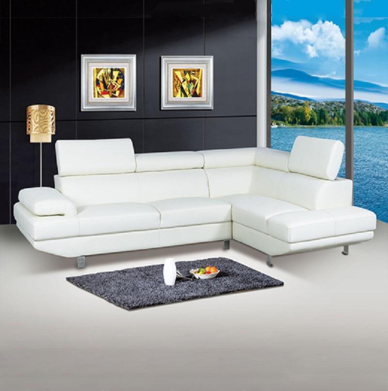 EXCEL Modern Sectional White Right Chaise