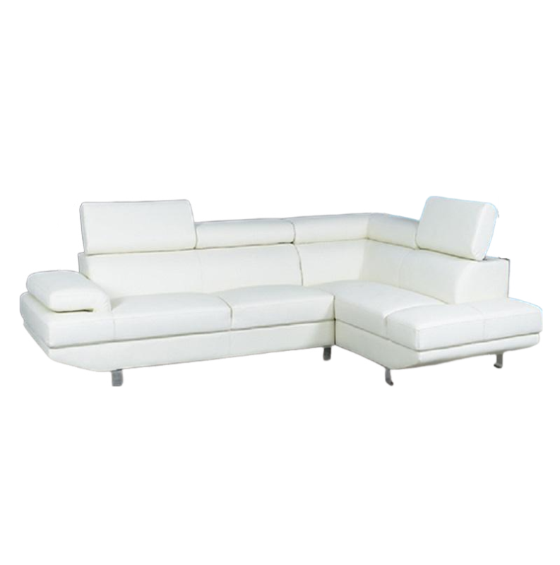 EXCEL Modern Sectional White Right Chaise