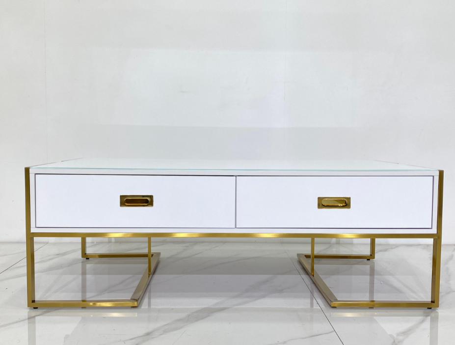 MARE Coffee Table Glossy White & Gold