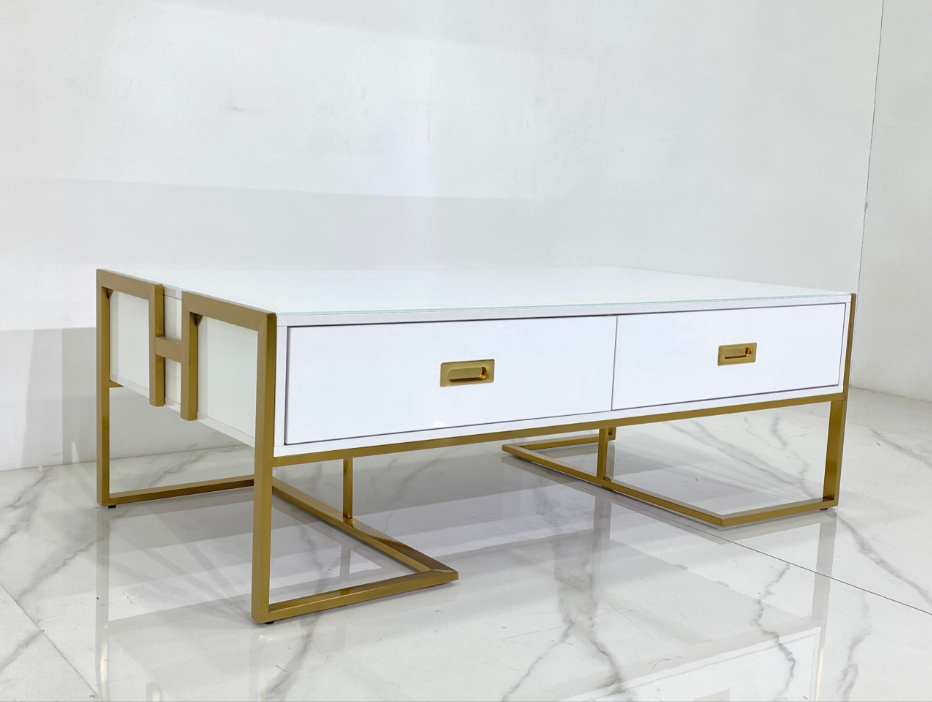 MARE Coffee Table Glossy White & Gold