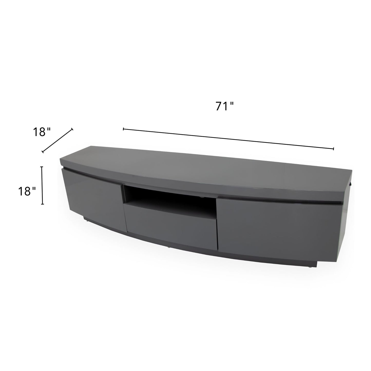 MILAN Tv Stand Glossy Grey